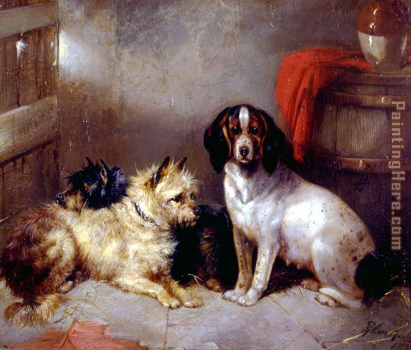 Terriers and Hound painting - George Armfield Terriers and Hound art painting
